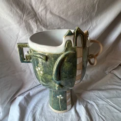 Metakeramos Vaso Kora Fiorita in Ceramica Verde della Collezione Emozionale><noscript><img width=