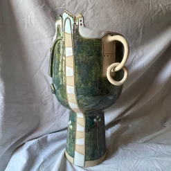 Metakeramos Vaso Kora Fiorita in Ceramica Verde della Collezione Emozionale><noscript><img width=