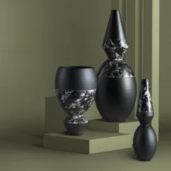 Rometti Vaso Mandola in ceramica nera di Jean-Christophe Clair> Vasi Decorativi