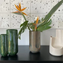 mg12 by Monica Geronimi Vaso MattiaMatteo Foglia in ceramica smaltata verde lucido><noscript><img width=