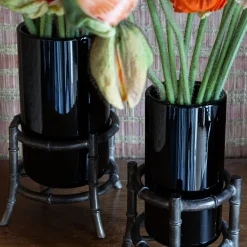 Piccoli Smalti Vaso Maxi Bambù in Vetro Nero><noscript><img width=