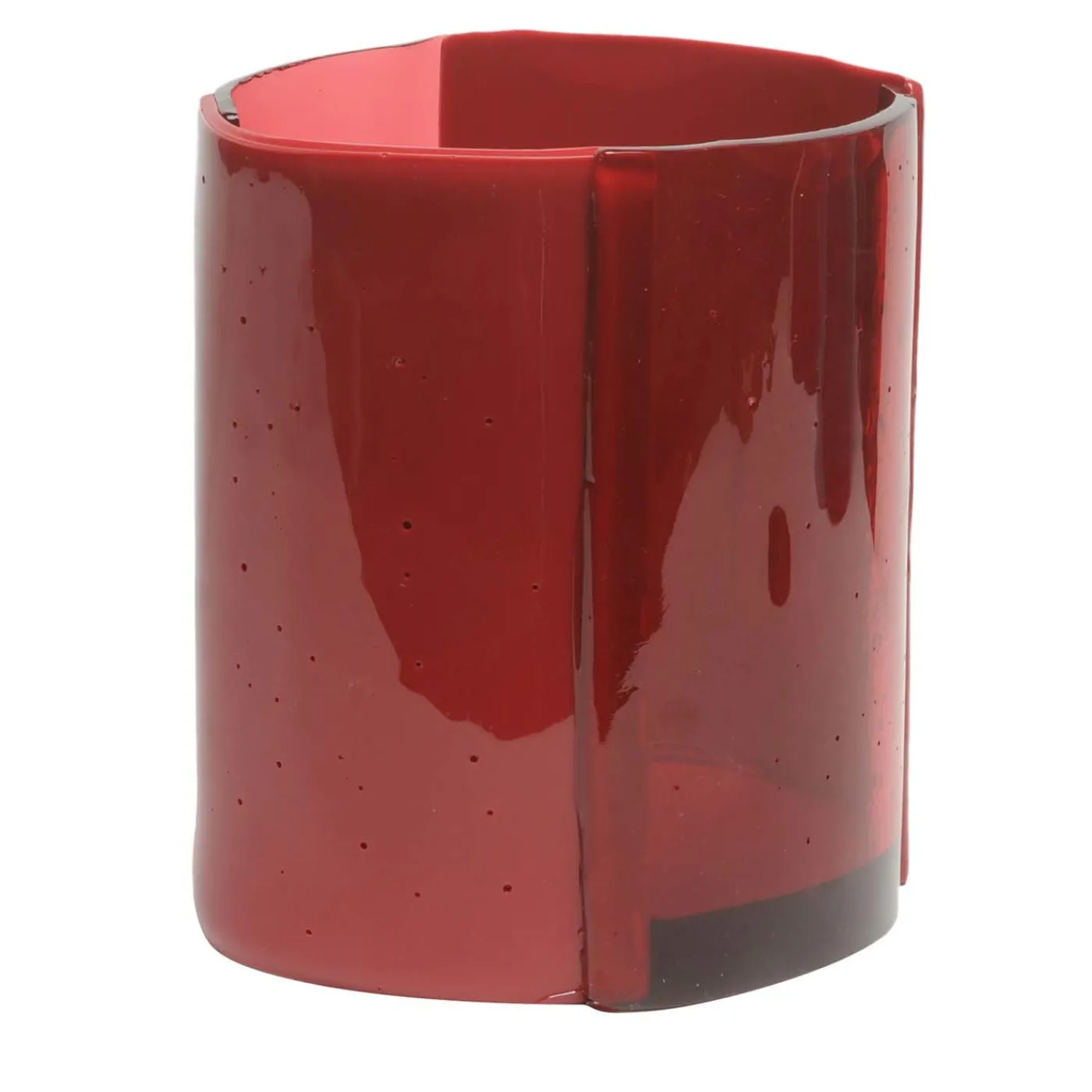 Corsi Design Factory Vaso medio rosso a quattro linee di Enzo Mari> Vasi Decorativi