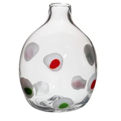 Carlo Moretti Vaso monofiore a pois bianchi/rossi/verdi di> Bottiglie Decorative