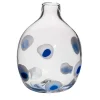 Carlo Moretti Vaso monofiore a pois bianchi e blu di> Bottiglie Decorative