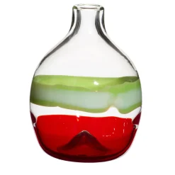 Carlo Moretti Vaso monofiore linea verde e rossa> Bottiglie Decorative