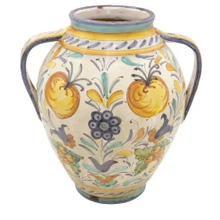 Sbigoli Terrecotte Firenze Vaso Orciolo con Fleur-De-Lis fiorentino blu> Anfore