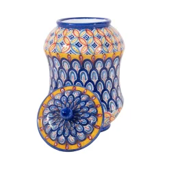Sbigoli Terrecotte Firenze Vaso Pavone Flores con coperchio di Lorenza Adami> Vasi Con Coperchio