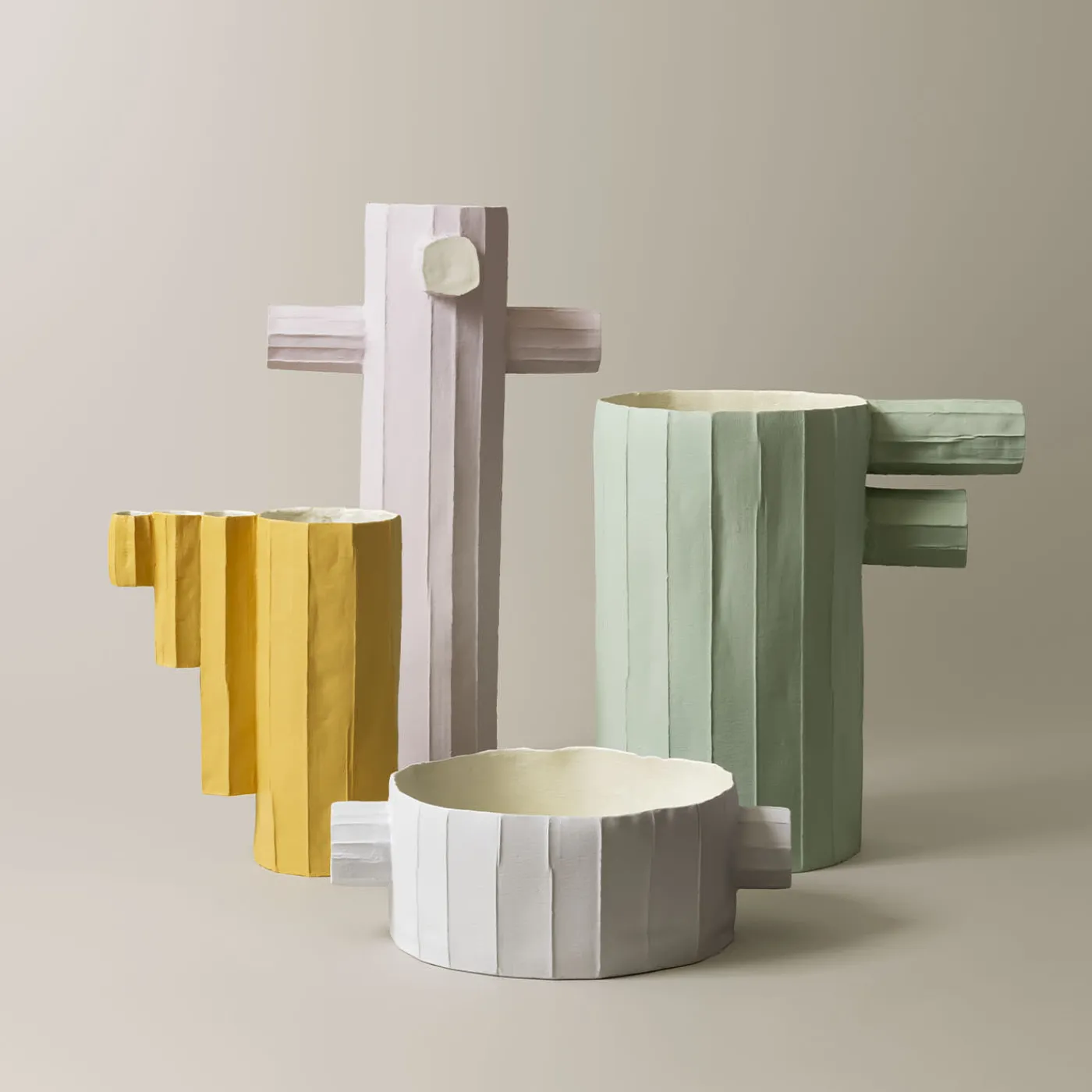 Paola Paronetto Vaso Pino Bis Corteccia D2/Azzurro Verde> Vasi Decorativi