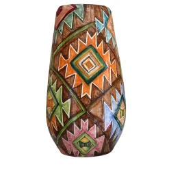 Artema Galli Vaso policromo in stile geometrico Kilim> Vasi Decorativi