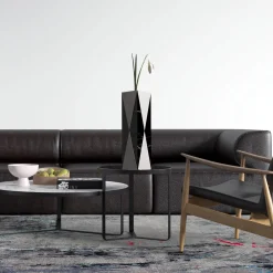 Carcino Design Vaso Polimelus Nero Marquina e Bianco Carrara><noscript><img width=