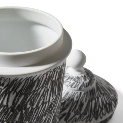 Cassina Vaso Post Scriptum in bianco e nero con coperchio di Formafantasma> Vasi Con Coperchio