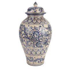 deBlona Vaso potiche Antique Blue Peacock> Vasi Con Coperchio