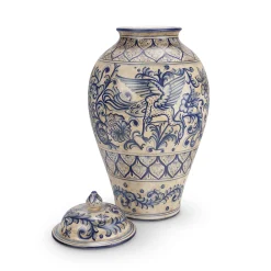 deBlona Vaso potiche Antique Blue Peacock><noscript><img width=