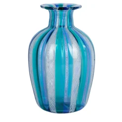 Officine di Murano 1295 Vaso Reticello blu> Vasi Da Fiori