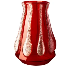 Carlo Moretti Vaso rosso glitterato Colate di> Vasi Decorativi