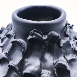 Daria Dazzan Vaso rotondo nero opaco Onda><noscript><img width=