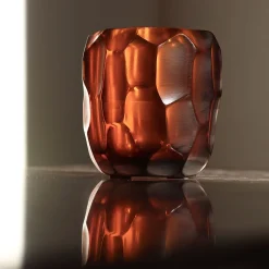 Micheluzzi Glass Vaso Rullo Ambra> Vasi Da Fiori