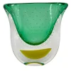 Officine di Murano 1295 Vaso scultoreo in vetro di Murano verde e giallo Gran Sommerso> Vasi Decorativi