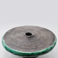 Design Center 1991 Vaso scultura rotondo in raku Intorno al Cerchio di Nino Basso><noscript><img width=