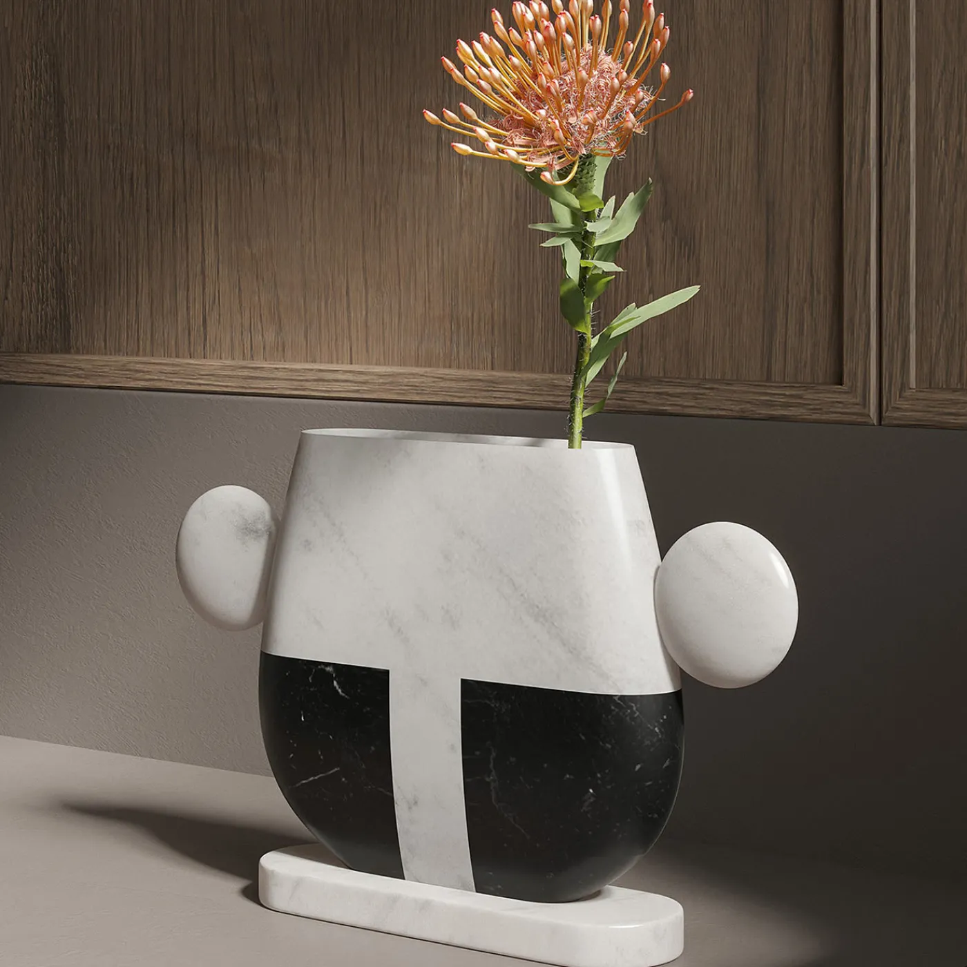 MMairo Vaso Tacca Black Marquina/White Michelangelo di Matteo Cibic #1> Vasi Da Fiori