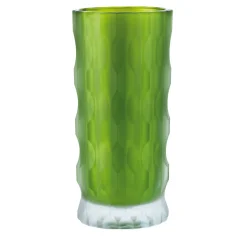 Creart Vaso verde e trasparente inciso a fantasia> Vasi Decorativi