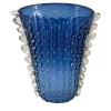 Officine di Murano 1295 Vaso V-Shaped Balloton blu navy e trasparente> Vasi Da Fiori