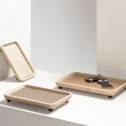 Giobagnara Vassoi rettangolari medi in pelle e marmo Monza #1> Svuotatasche