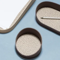 Rudi Vassoio ovale Chevron beige per piccoli vassoi><noscript><img width=