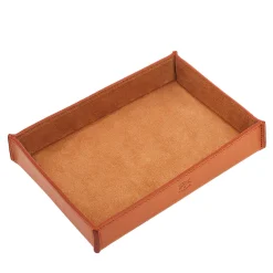 Il Bisonte Vassoio portavalori piccolo in pelle caramello> Svuotatasche