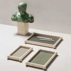 Giobagnara Vassoio rettangolare in pelle e marmo Structura - Grande><noscript><img width=