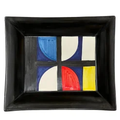 Lab Design Vassoio tascabile in ceramica a contrasto Bauhaus di Benedetto Longobardi> Svuotatasche