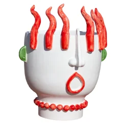 Patrizia Italiano Venditore ambulante di peperoni Ifigenia Vaso con testa di peperone> Vasi Figurativi