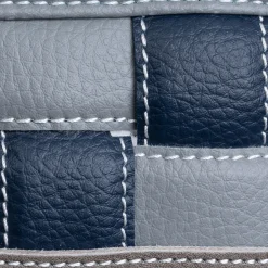 Marricreo Ventotene Piccola videopoche annodata in ecopelle grigia e blu> Svuotatasche