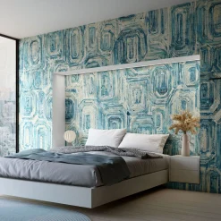 Giardini Wallcoverings Victoria's Artwork Rivestimento murale bianco e blu> Carte Da Parati
