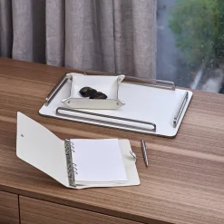 ADJ Style Vide poche in pelle bianca e panna cotta #2><noscript><img width=