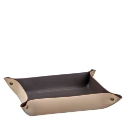 ADJ Style Vide poche in pelle cappuccino e cioccolato #3> Svuotatasche