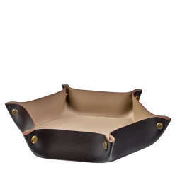 ADJ Style Vide poche in pelle cioccolato e cappuccino #1> Svuotatasche