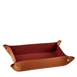 ADJ Style Vide poche in pelle Cognac e Bordeaux #2> Svuotatasche