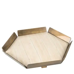 Selezioni Domus Vide Poche in Pelle di Anguila e Ottone Lucido Chiaro Nuance Crema> Svuotatasche