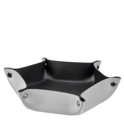 ADJ Style Vide poche in pelle grigia e nera #1> Svuotatasche