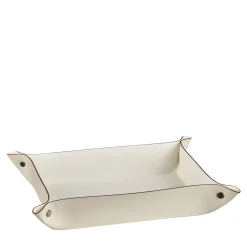 ADJ Style Vide Poche rettangolare in pelle Panna Cotta e Bianca> Svuotatasche