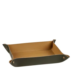 ADJ Style Video Poche rettangolare in pelle Oliva e Senape> Svuotatasche