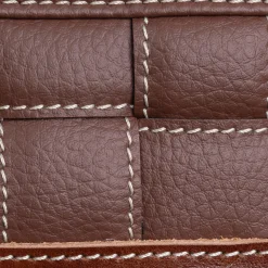 Marricreo Videopoche annodata in ecopelle marrone di Ventotene> Svuotatasche