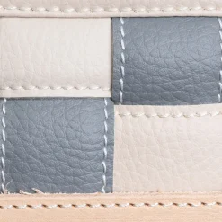 Marricreo Videopoche in ecopelle grigia e crema annodata di Ventotene> Svuotatasche