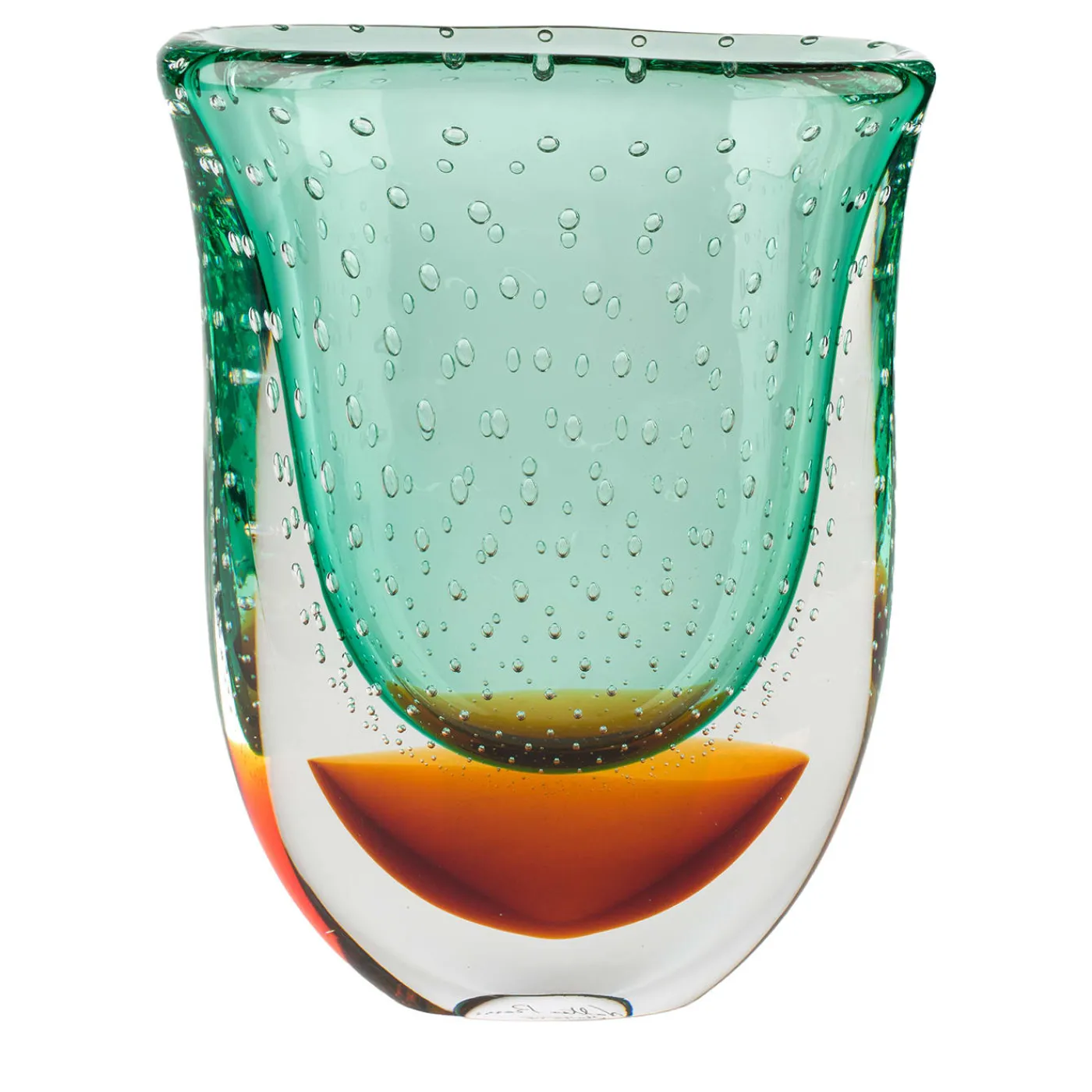 Officine di Murano 1295 Vrmbicolr Vaso in turchese e ambra> Vasi Da Fiori