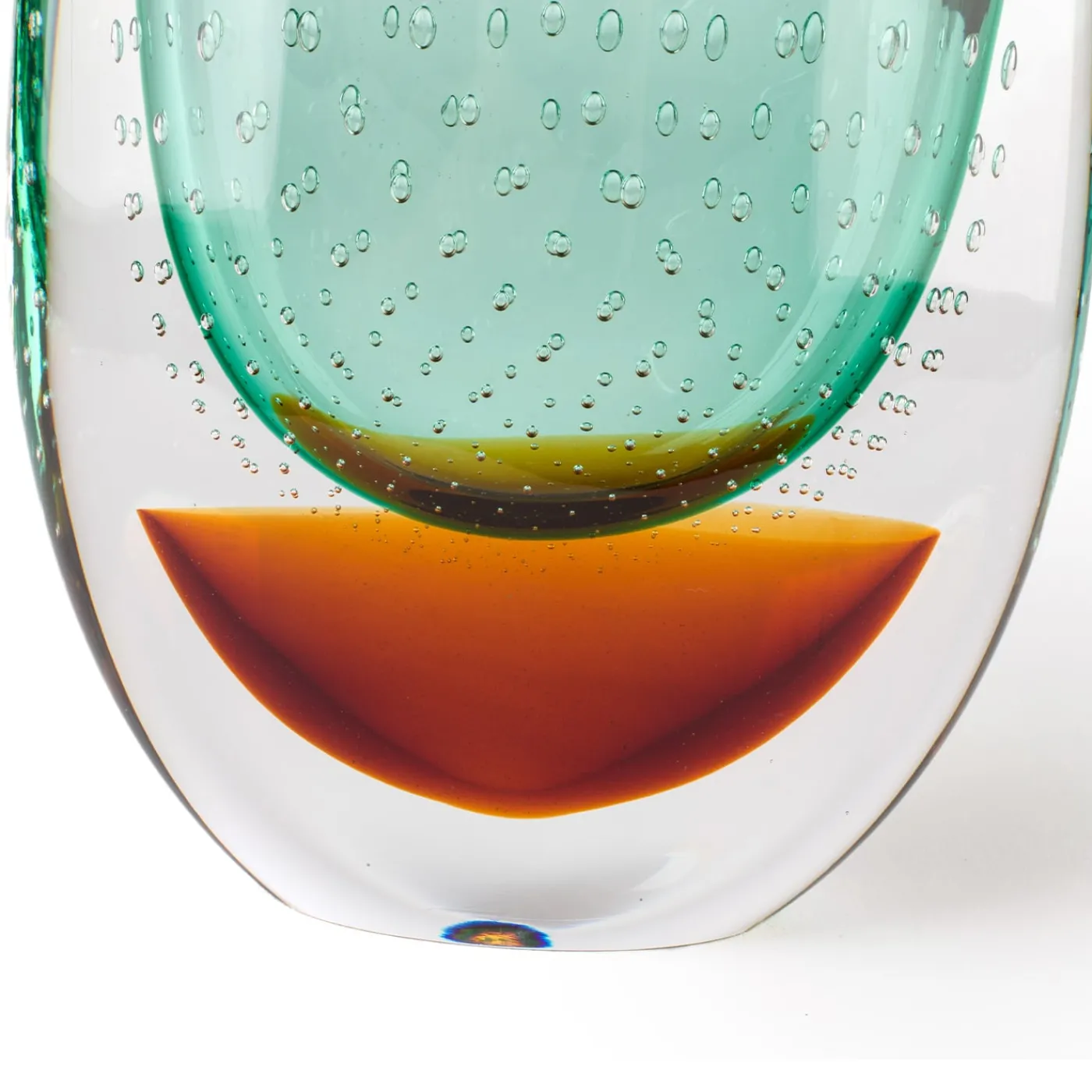 Officine di Murano 1295 Vrmbicolr Vaso in turchese e ambra> Vasi Da Fiori