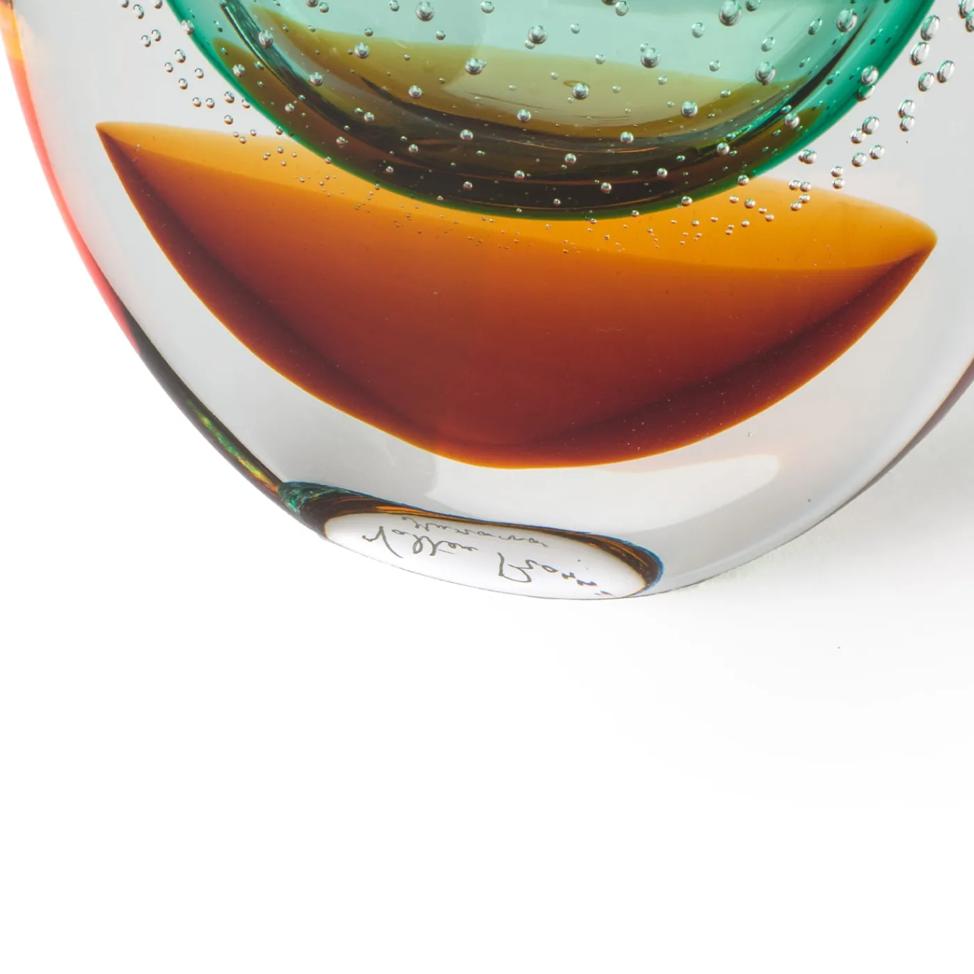 Officine di Murano 1295 Vrmbicolr Vaso in turchese e ambra> Vasi Da Fiori